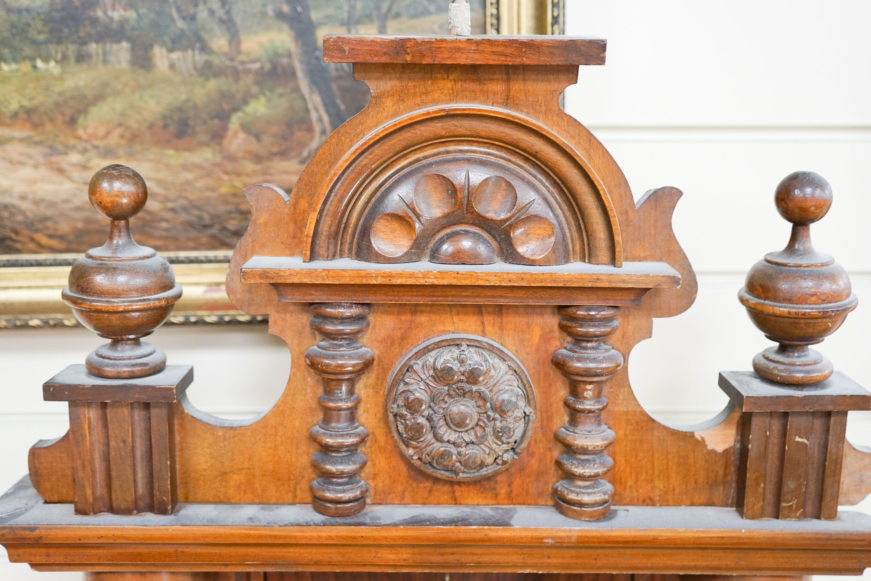 A late 19th century mahogany Vienna regulator, fitted with an eight day striking movement